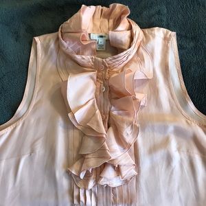 J. Crew Ruffle Neck Sleeveless Blouse